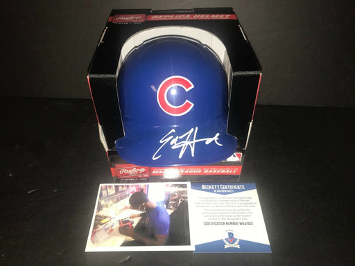 Ed Howard Chicago Cubs Autographed Signed Mini Helmet Beckett WITNESS COA 1