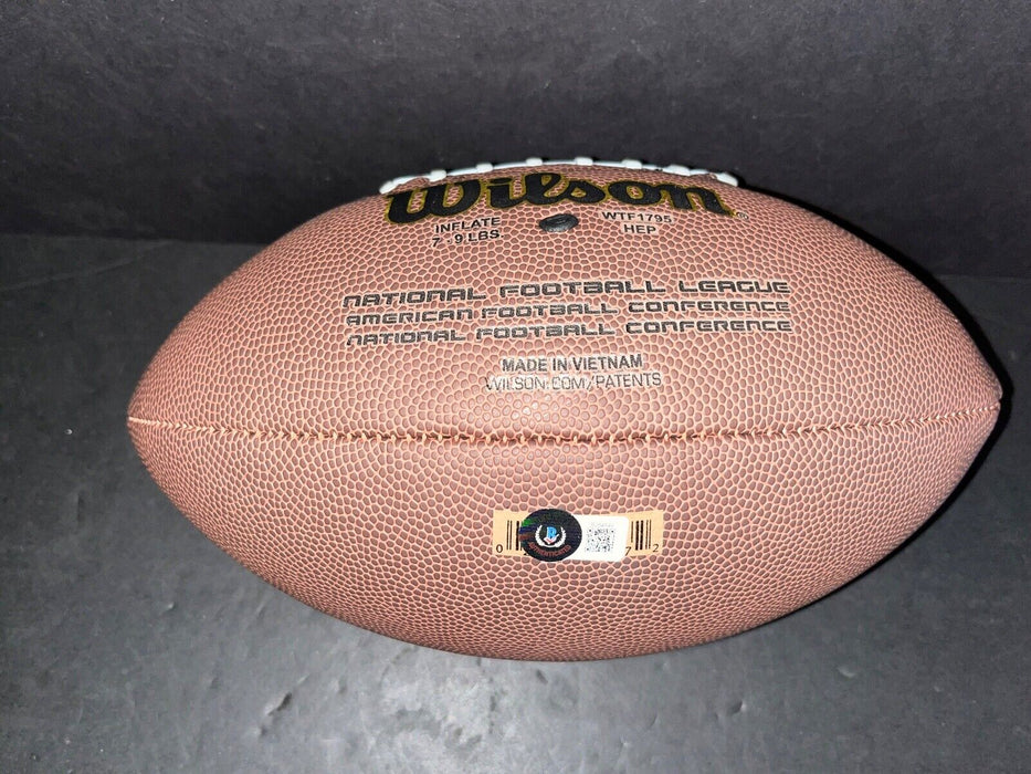 Dick Butkus Bears Signed NFL Football Beckett Hologram HOF 79 & 8 x Pro Bowl .
