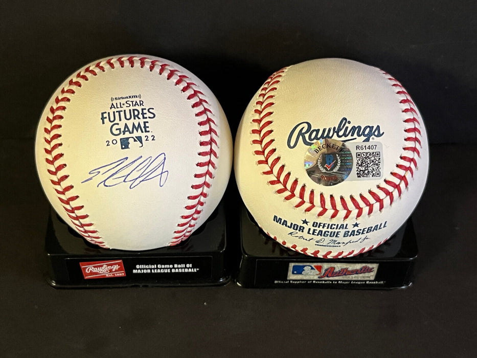 Pete Crow Armstrong Cubs Auto Signed 2022 Futures Game Baseball Beckett ROOKIE