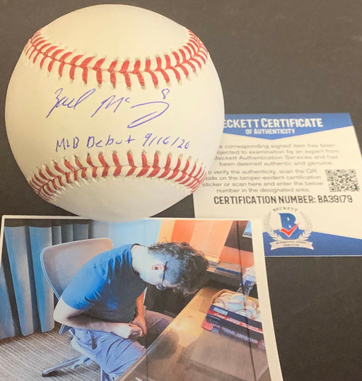 Zach McKinstry Cubs Dodgers Auto Signed MLB Baseball MLB Debut 9/16/20 Beckett -