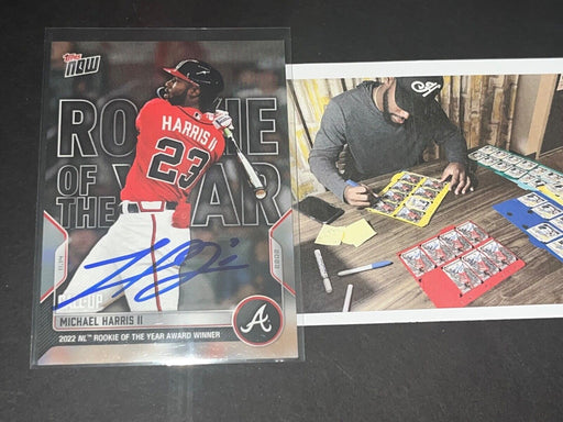 Michael Harris Braves Auto Signed 2022 Topps Now Rookie of the Year