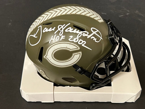 Dan Hampton Bears Auto Signed Salute To Service Mini Helmet Beckett HOF 2002