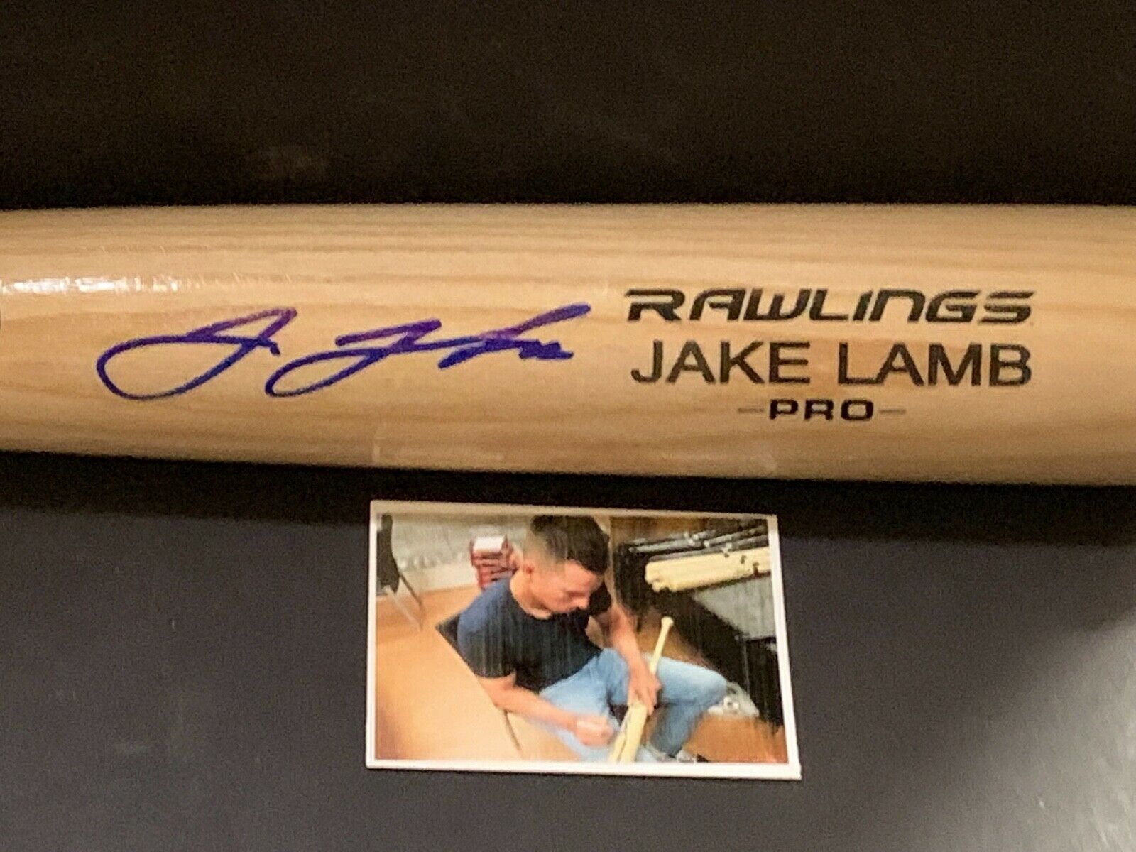 Jake Lamb Arizona Diamondbacks Autographed Signed Engraved Bat Blonde A
