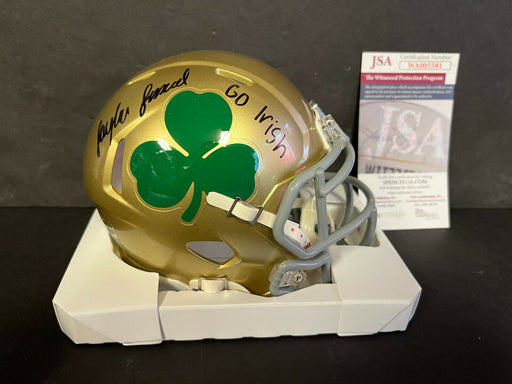 Jaylen Sneed Notre Dame Auto Signed Shamrock Mini Helmet JSA COA Go Irish