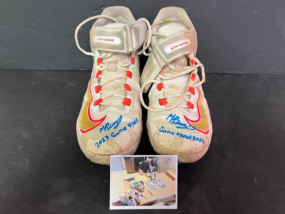 Moises Ballesteros Chicago Cubs Auto Signed 2023 Game Used Cleats Beckett Holo