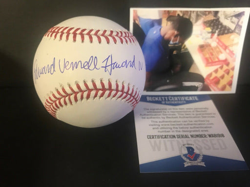 Ed Howard Chicago Cubs Autographed Signed FULL NAME Baseball Beckett WITNESS .