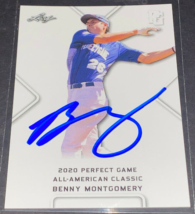 Benny Montgomery Colorado Rockies Auto Signed 2020 Leaf Perfect Game Card