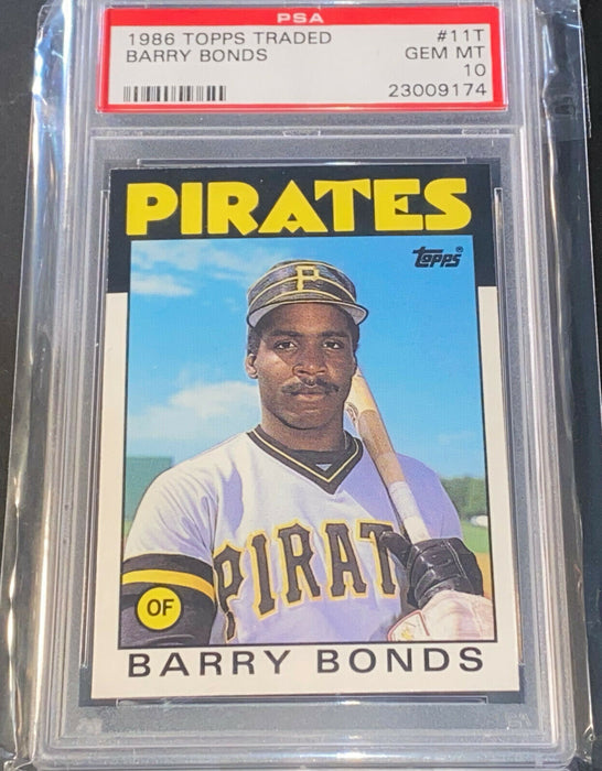 Barry Bonds Pittsburgh Pirates Giants 1986 Topps Card PSA 10 Mint