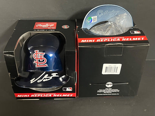 Victor Scott II St Louis Cardinals Signed Mini Helmet Beckett ROOKIE Hologram .