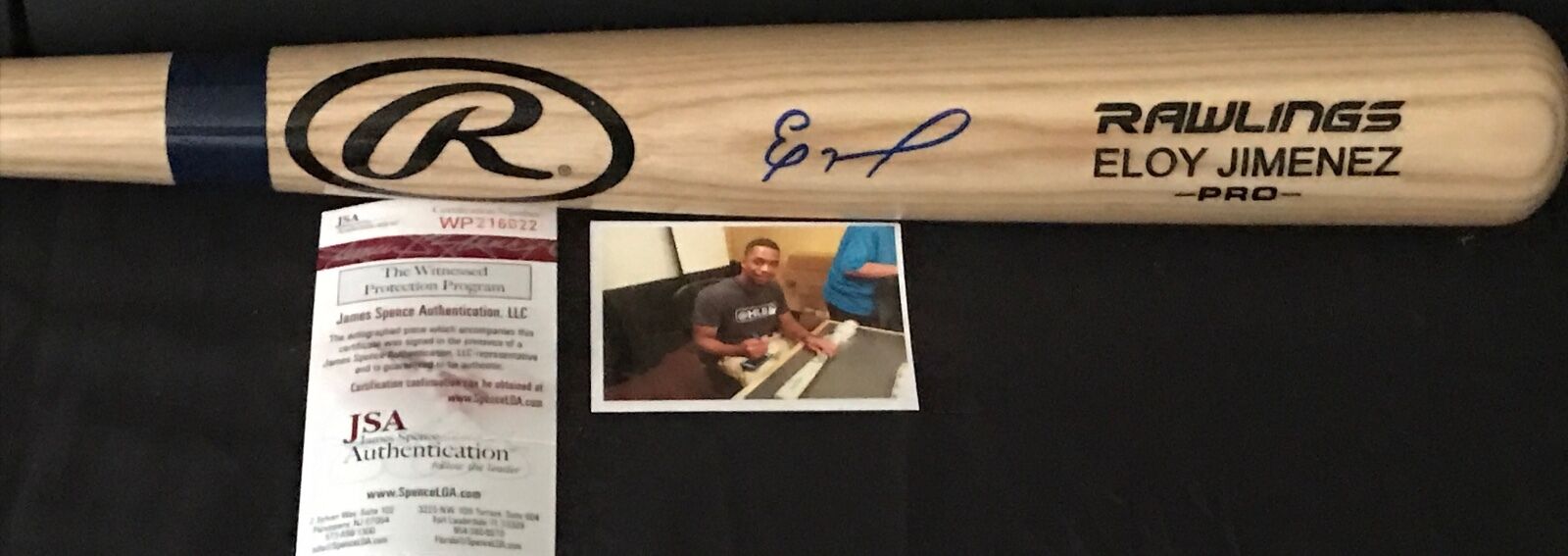 Eloy Jimenez Chicago White Sox Autographed Signed Engraved Bat JSA COA Blonde B