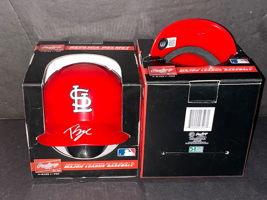 Thomas Saggese St Louis Cardinals Signed Mini Helmet Beckett ROOKIE Hologram