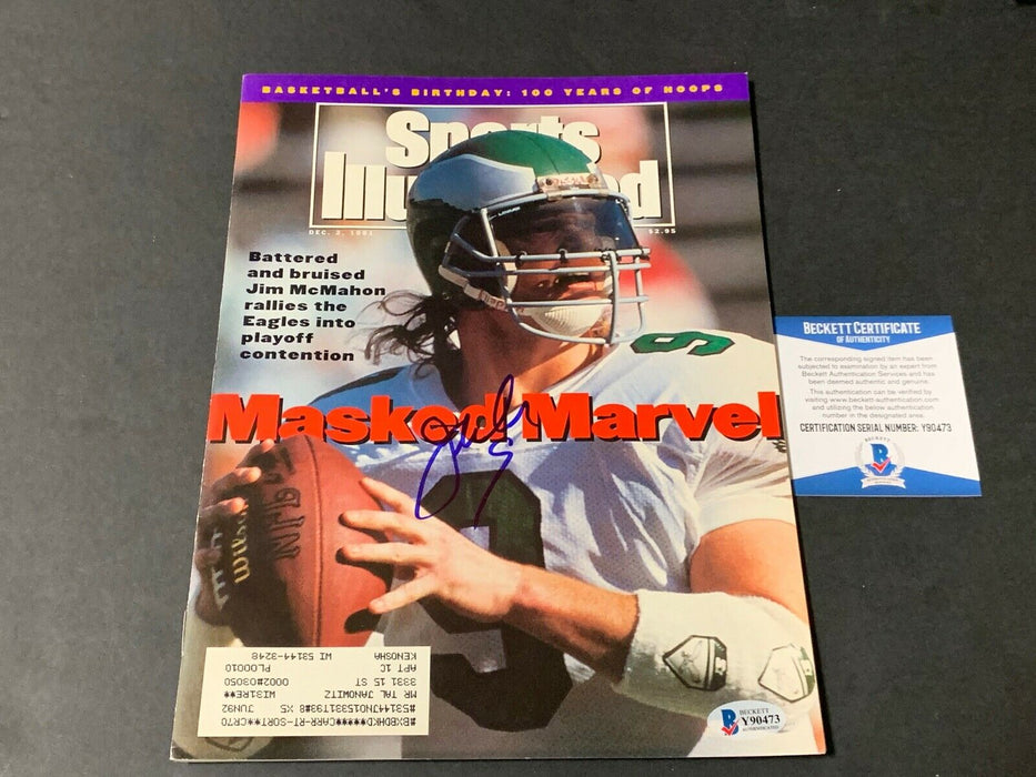 Jim McMahon Bears Eagles Autographed Signed Sports Illustrated BECKETT COA