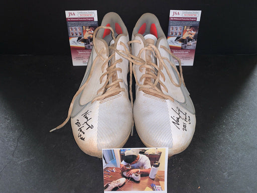 Nick Gonzales Pittsburgh Pirates Signed Auto 2021 Game Used Cleats JSA COA .-