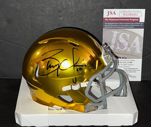 Brady Quinn Notre Dame Auto Signed Riddell Hydro Mini Helmet JSA COA