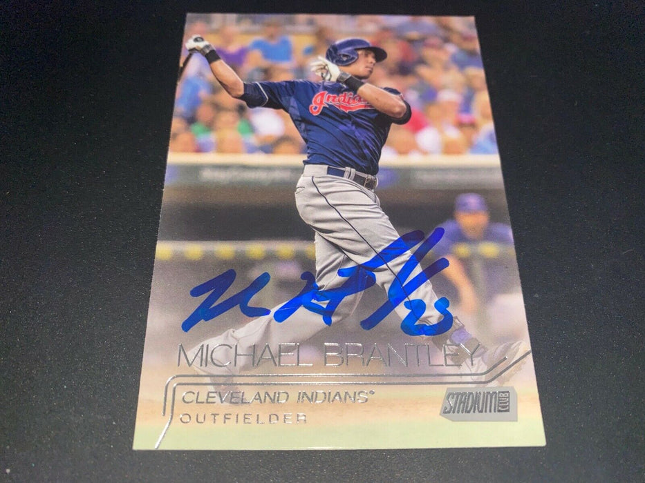 Michael Brantley Indians 2015 Autographed Signed Topps Stadium Club Card #47