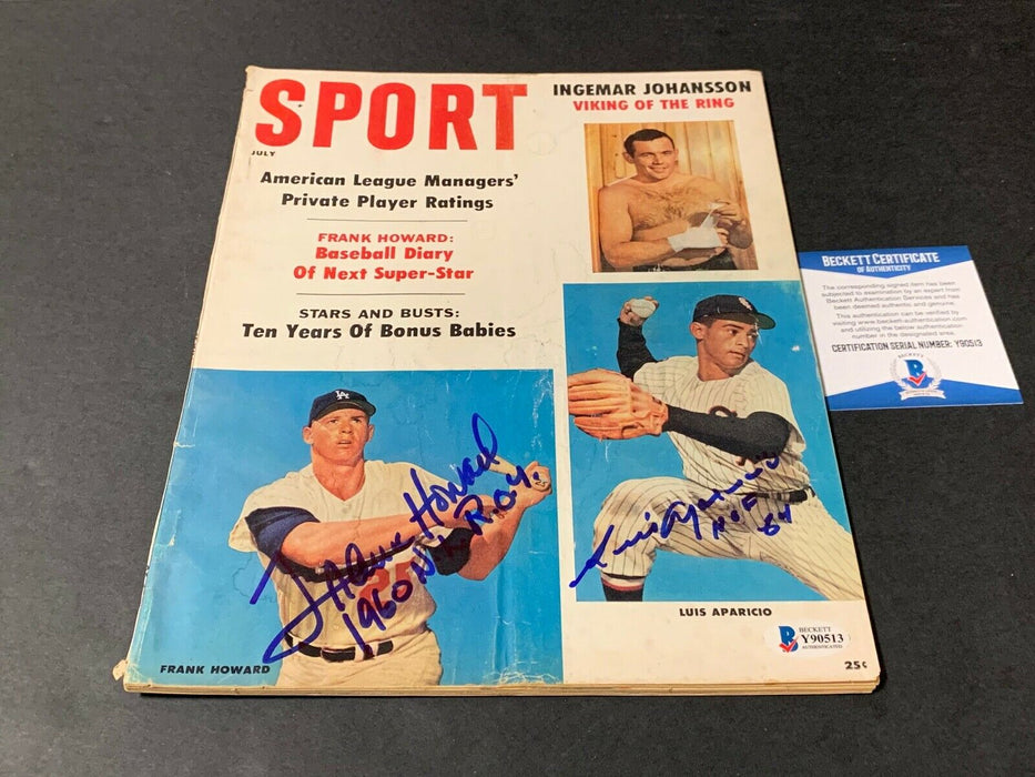 Luis Aparicio Frank Howard Dodgers Signed Sport Magazine July 1960 BECKETT COA