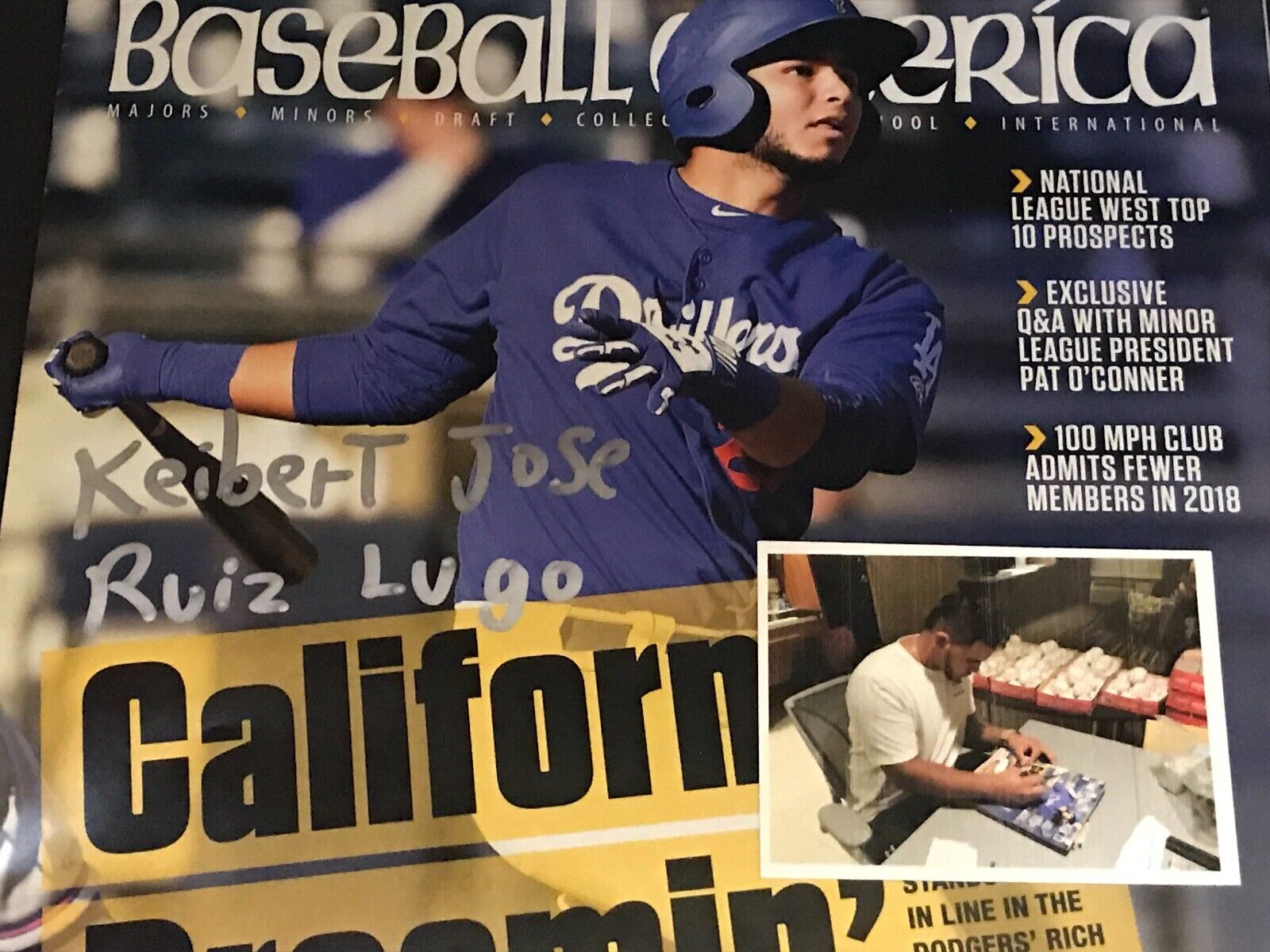 Keibert Ruiz Nationals Dodgers Autographed Signed Baseball America FULL NAME