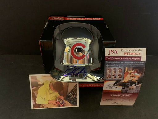 Pete Crow Armstrong Cubs Auto Signed Mini Helmet JSA WITNESS COA Chrome