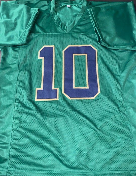 Drew Pyne Notre Dame Irish Auto Signed Green Jersey JSA COA Play Like a Champion