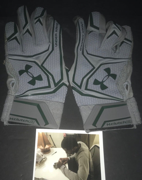 Taylor Trammell Mariners Reds Signed 2017 Game Used Batting Gloves C