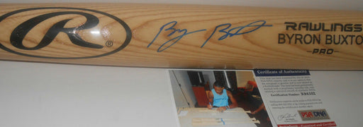 Byron Buxton Minnesota Twins PSA DNA ROOKIE COA Signed Baseball Bat Blonde