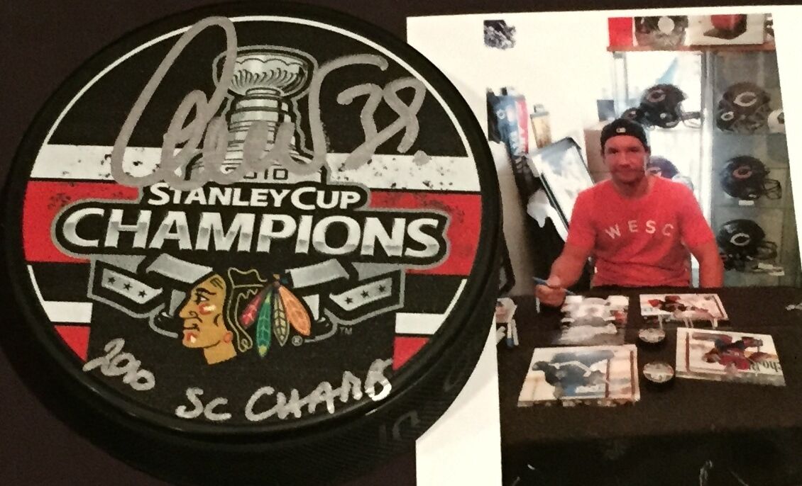 Cristobal Huet Chicago Blackhawks Signed 2010 Stanley Cup Champs Puck Inscribed