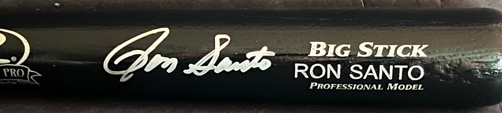 Ron Santo Cubs White Sox Autographed Signed Bat Pro Model Beckett COA Black