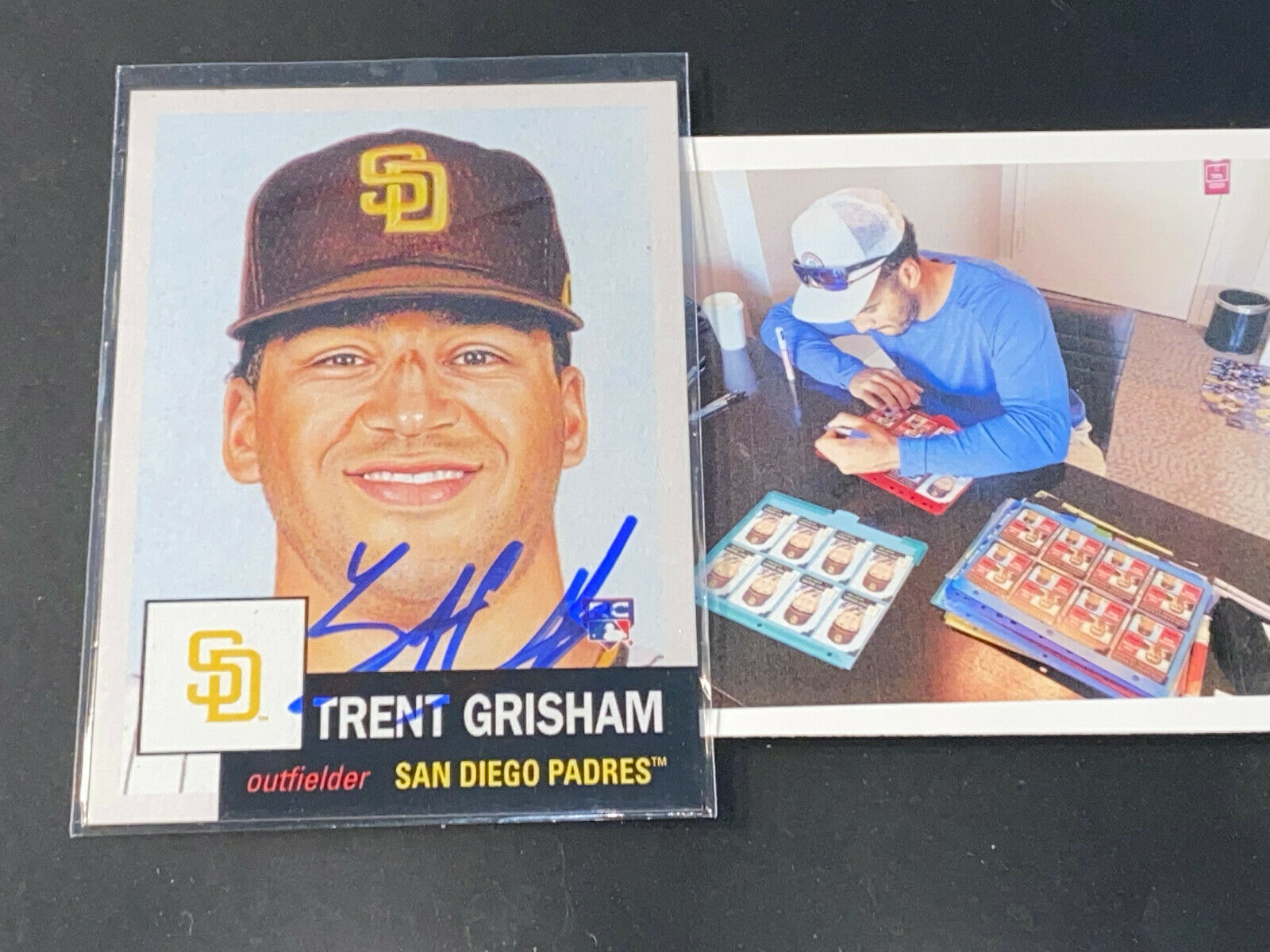 Trent Grisham San Diego Padres Autographed Signed 2020 Topps Living Set