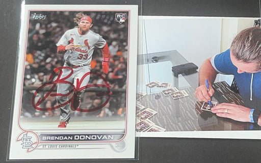 Brendan Donovan Cardinals Auto Signed 2022 Topps Update Set Rookie RC Red