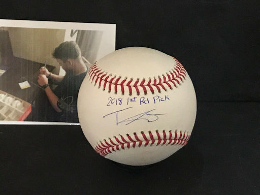 Travis Swaggerty Pirates Autographed Signed MLB Baseball 2018 1st Rd Pick 1