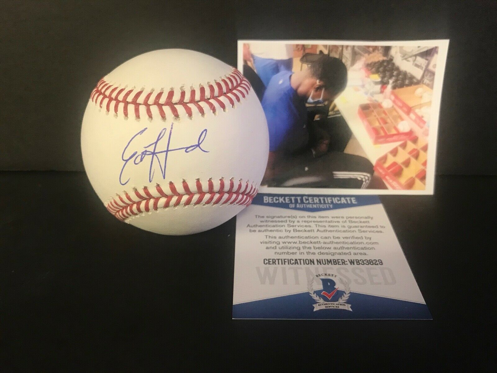 Ed Howard Chicago Cubs Autographed Signed Baseball Beckett WITNESS