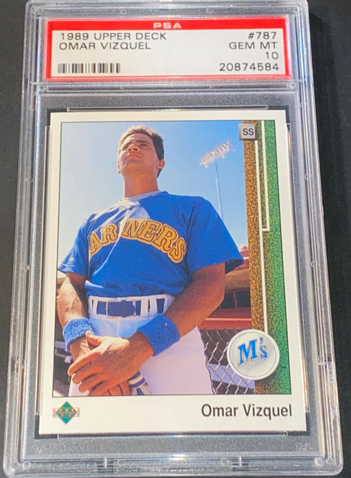 Omar Vizquel Mariners Indians 1989 Upper Deck Rookie Card PSA 10 Mint i