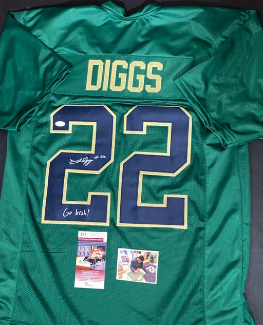 Logan Diggs Notre Dame Irish Autographed Signed Green Jersey JSA WITNESS COA