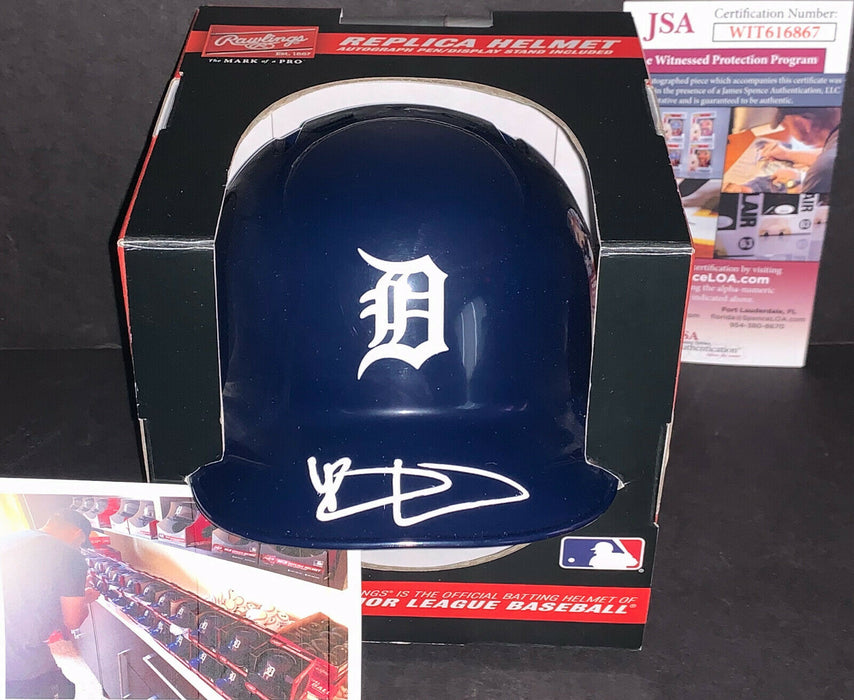 Riley Greene Detroit Tigers Autographed Signed Mini Helmet JSA WITNESS COA
