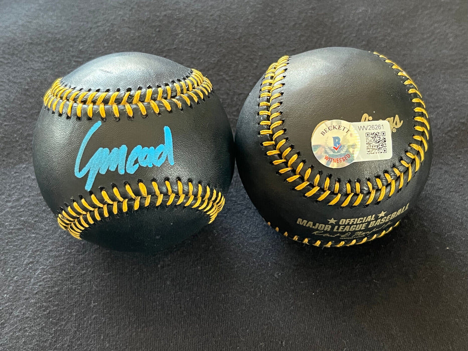 Curtis Mead Tampa Bay Rays Auto Signed Black Baseball Beckett WITNESS COA