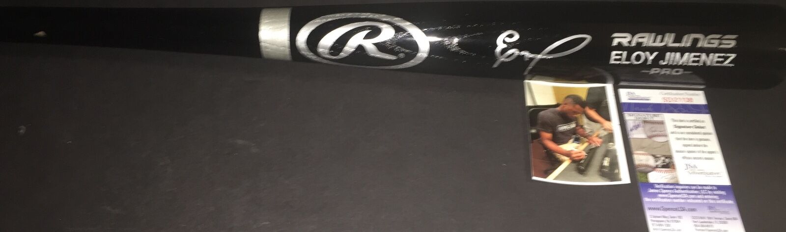 Eloy Jimenez Chicago White Sox Autographed Signed Engraved Bat JSA COA Black