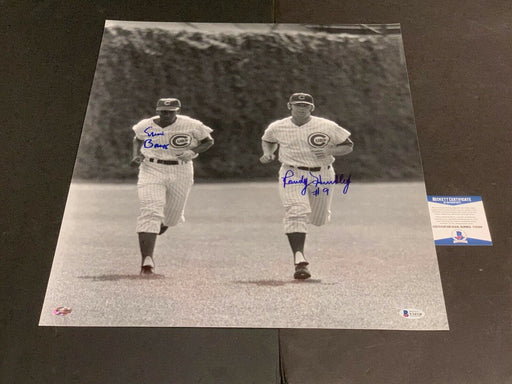 Ernie Banks Randy Hundley Chicago Cubs Autographed Signed 16x20 Beckett COA
