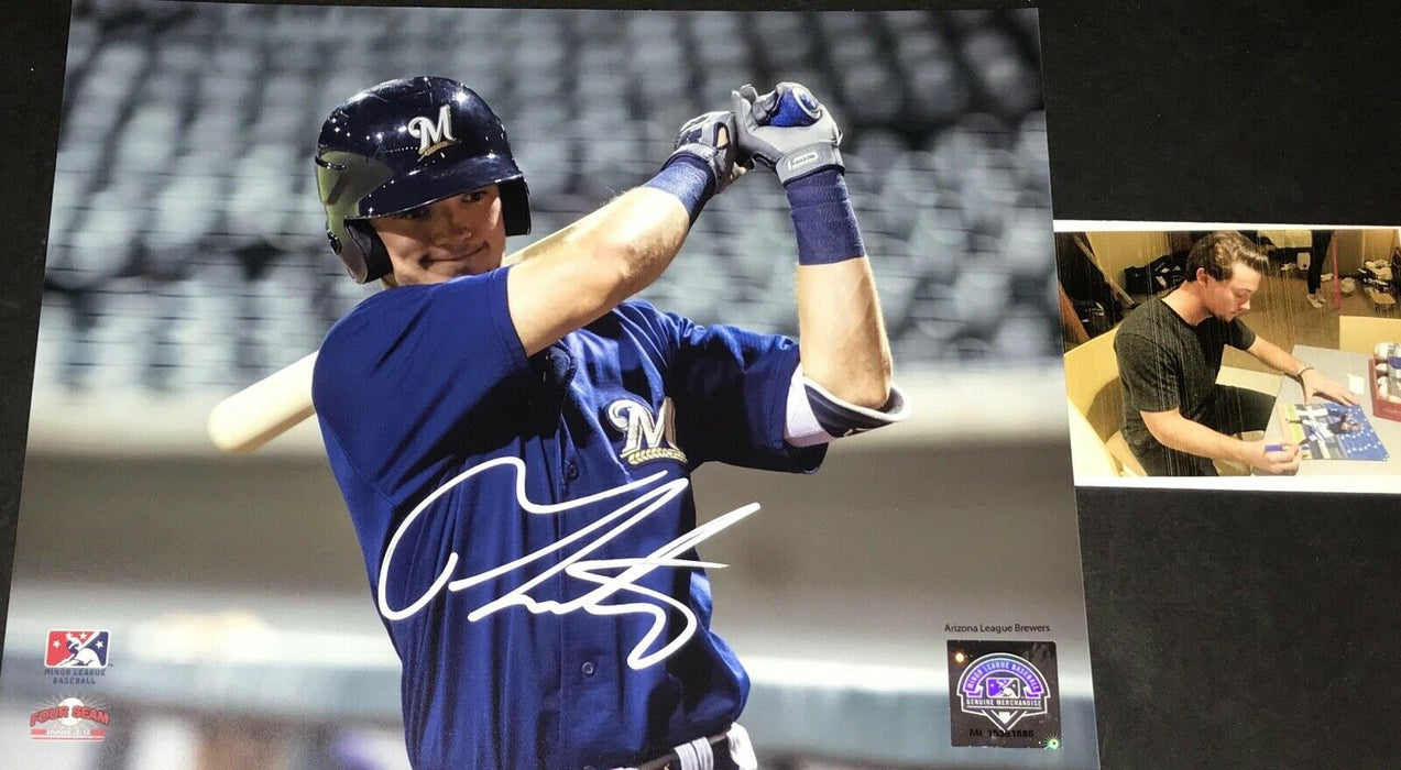 Tristen Lutz Milwaukee Brewers Autographed Signed 8x10 Photo B