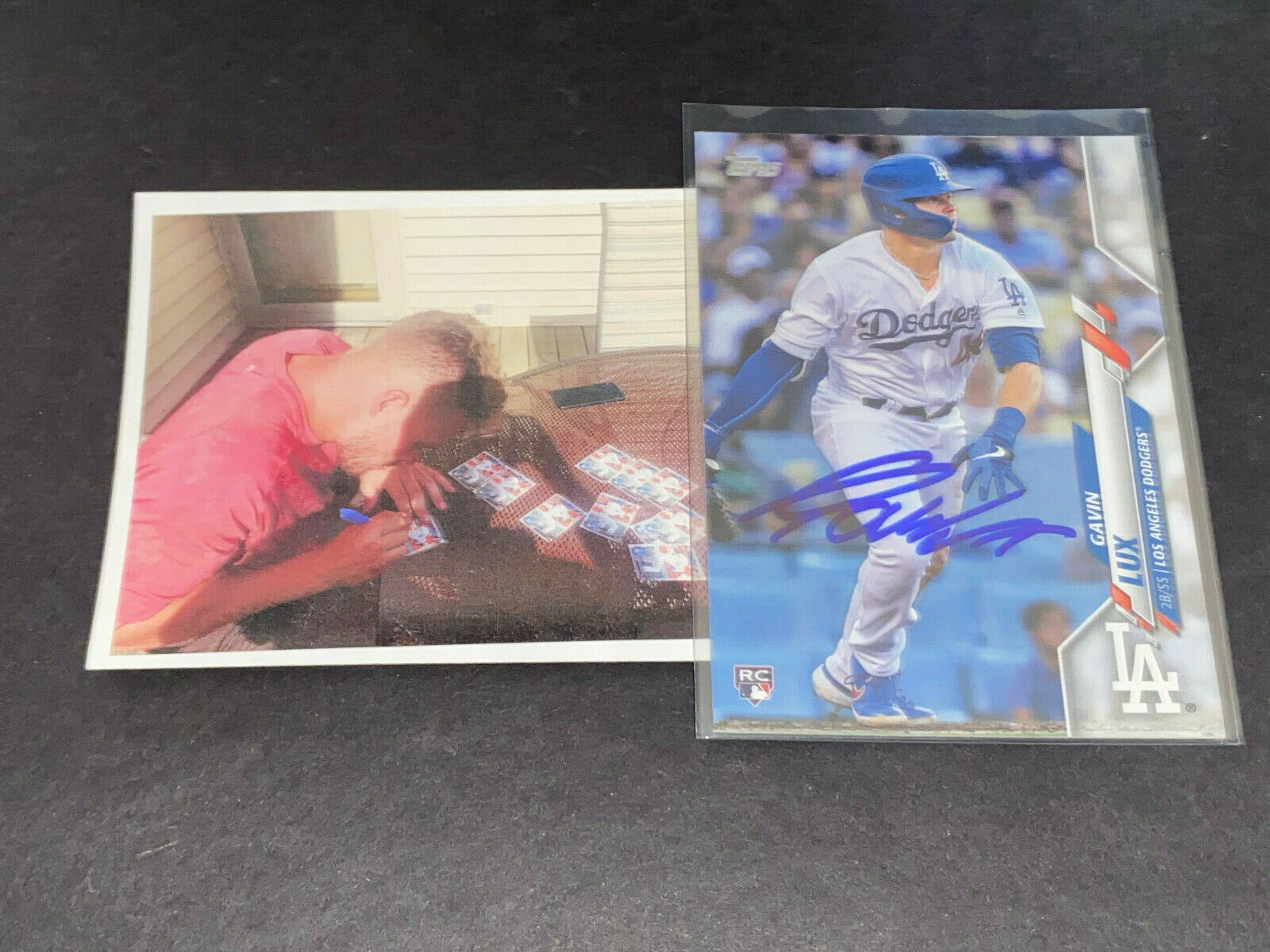 Gavin Lux Dodgers Autographed Signed 2020 Topps Series 1 Rookie Card .