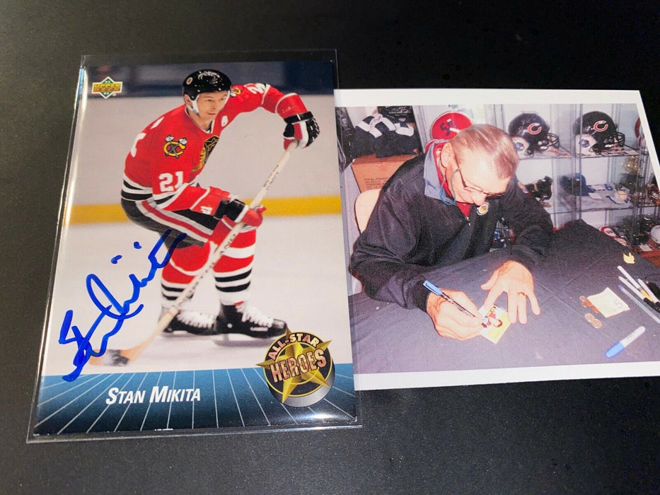 Stan Mikita Blackhawks Autographed Signed 1993 Upper Deck All Star Heroes Card