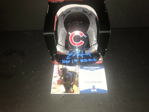 Ed Howard Cubs Signed CHROME Mini Helmet Beckett WITNESS COA 2020 1st Rd Pick