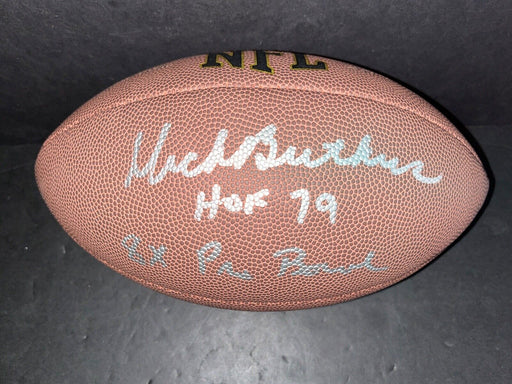 Dick Butkus Bears Signed NFL Football Beckett Hologram HOF 79 & 8 x Pro Bowl .