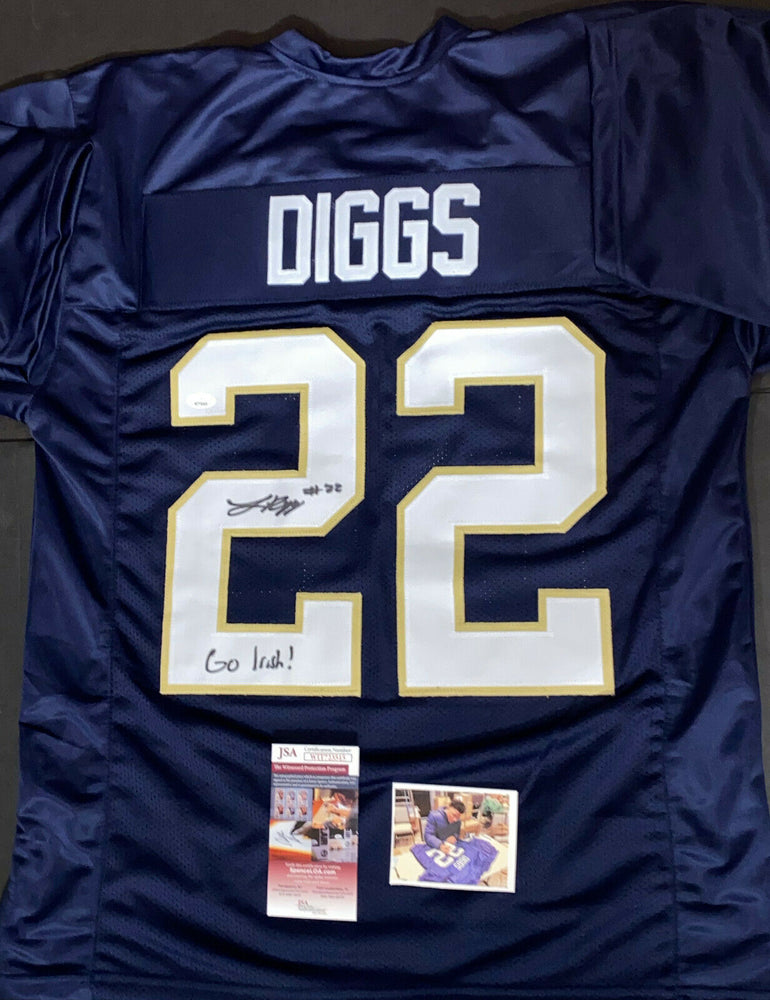 Logan Diggs Notre Dame Irish Autographed Signed Blue Jersey JSA WITNESS COA