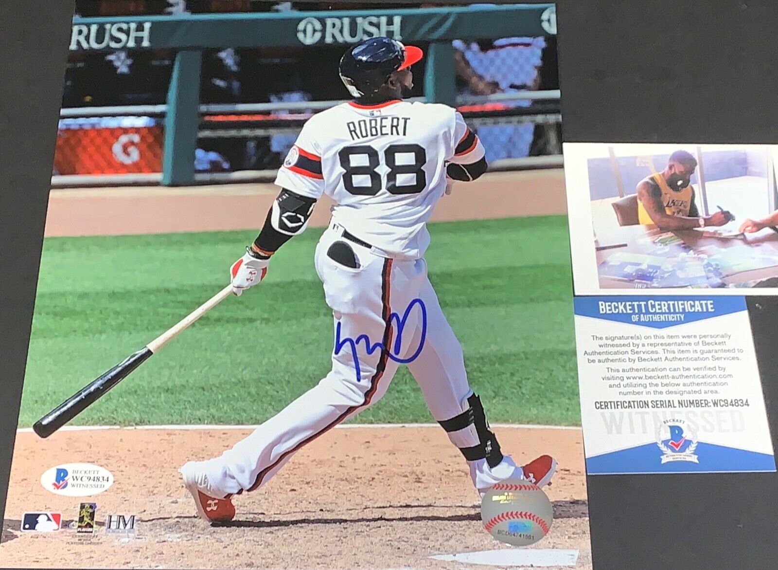 Luis Robert White Sox Autographed Signed 8x10 Photo Beckett WITNESS COA 1st HR .