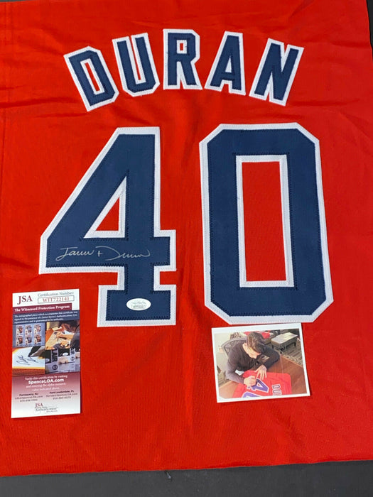 Jarren Duran Boston Red Sox Auto Signed Jersey SWATCH 16x20 JSA