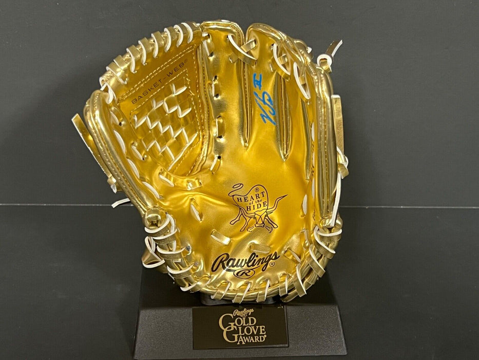 Victor Scott II Cardinals Autographed Signed Mini Gold Glove Beckett Hologram