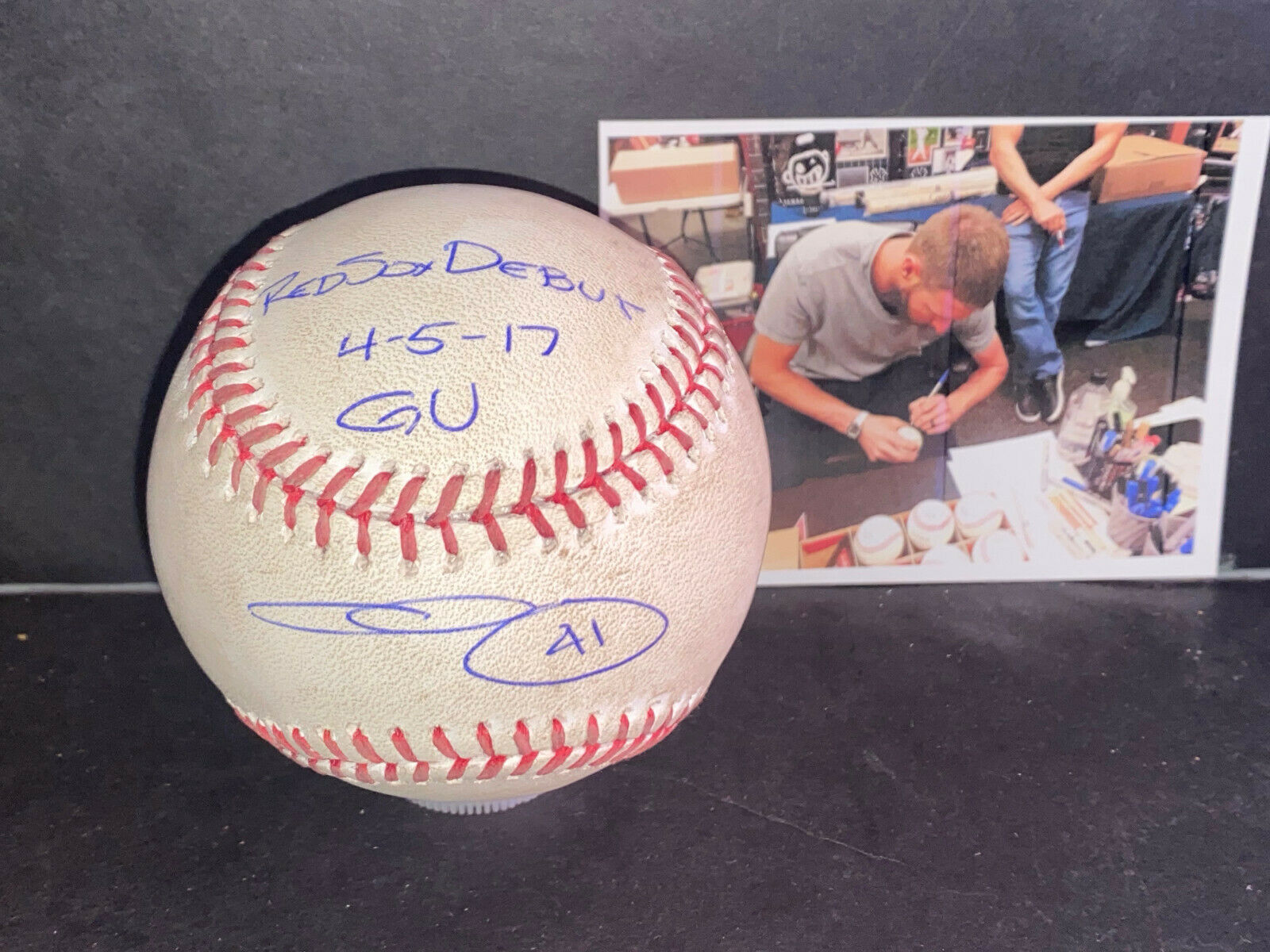 Chris Sale Red Sox Auto Signed Game Used Baseball Boston Debut MLB Hologram -