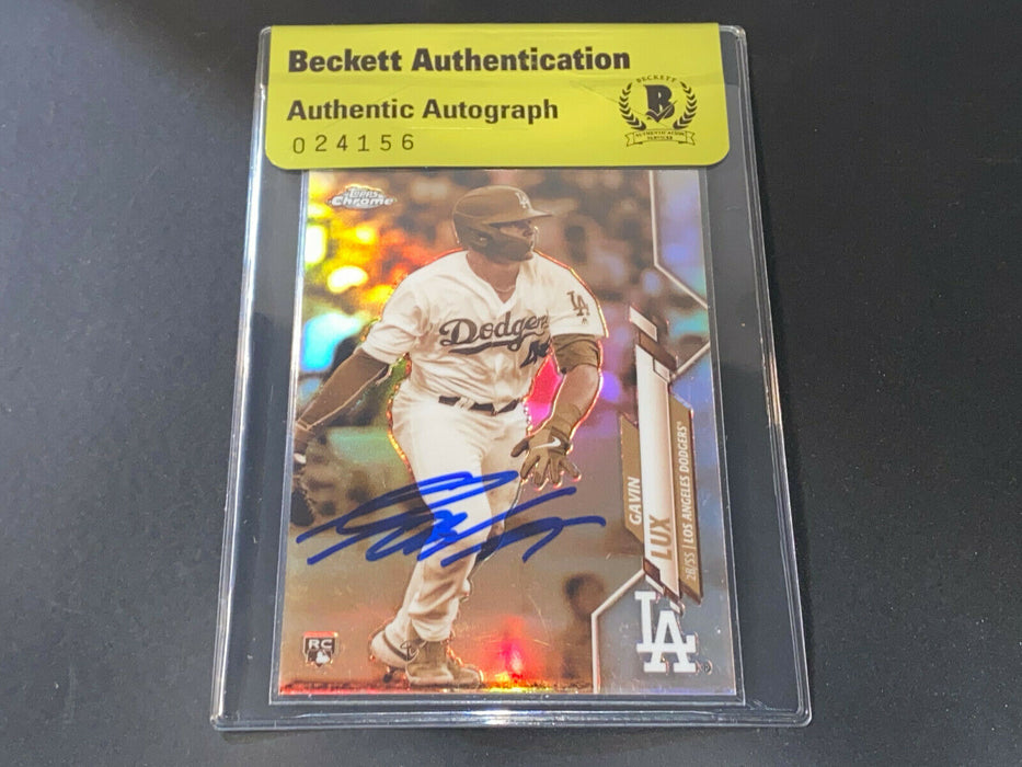 Gavin Lux Dodgers Auto Signed 2020 Topps Chrome Sepia Refractor BECKETT BAS -