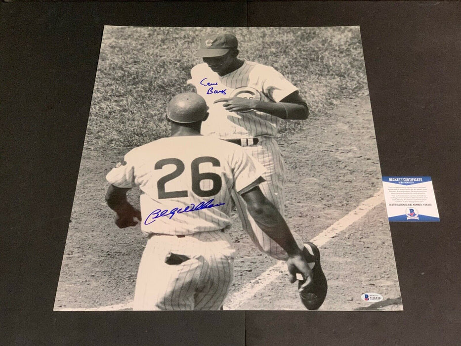 Ernie Banks Billy Williams Chicago Cubs Autographed Signed 16x20 Beckett COA