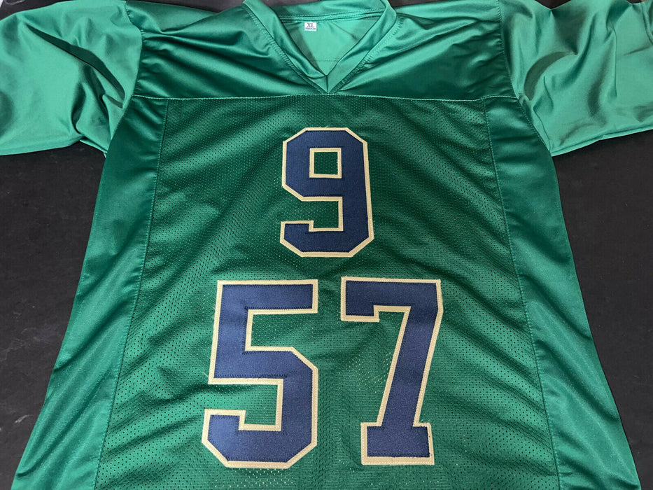 Justin Ademilola and Jayson  Notre Dame Irish Auto Signed Green Jersey JSA COA